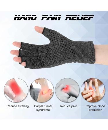 Buy Arthritis Compression Open-Fingertip Gloves - Warmth & Pain Relief for Men & Women | Anti-Slip Fingerless Typing Gloves for Carpal Tunnel & Tendonitis - Buy Online on GoSupps.com
