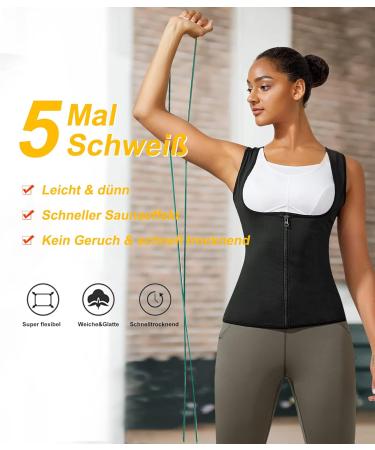 Shop Bingrong Women's Sauna Effect Suit | Thermo Tank Top & Body Shaper for Ultimate Sweat | Fitness Sauna Vest Black - Buy Online on GoSupps.com