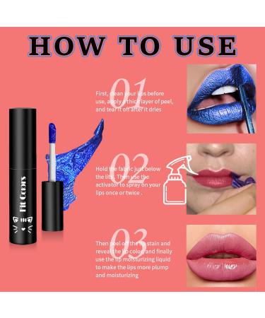 Meilury Lip Stain Set - 5 Colors Peel Off Mask Lip Gloss & Tattoo Tint Matte Lipstick for Long-Lasting Waterproof Stain - Women's Non-Stick Cup Lip Tint (5 Colors) - Buy Online on GoSupps.com