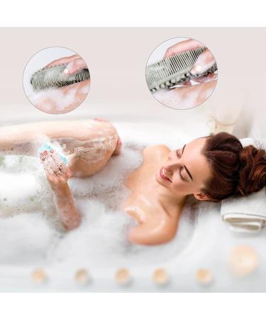 Silicone Body Scrubber Set of 3 - Soft Exfoliating Bath Loofah for Sensitive Skin (BlackGrayBlue) - Buy Online on GoSupps.com