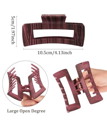 12 Pack Geometric Print Large Rectangle Hair Claw Clips | 4.1 Inch Leopard Print Strong Hold Jaw Clips for Women - Buy Online on GoSupps.com