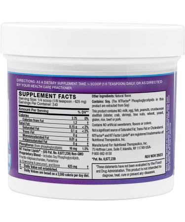 NTFactor Lipids Powder - 120 Servings for Aging & Cellular Support | Nutritional Therapeutics - Buy Online on GoSupps.com