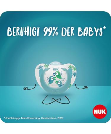 NUK Star Baby Pacifier - BPA-Free Silicone 0-6 Months Blue 2 Pack | Safe & Soft Comfort for Your Baby - Buy Online on GoSupps.com