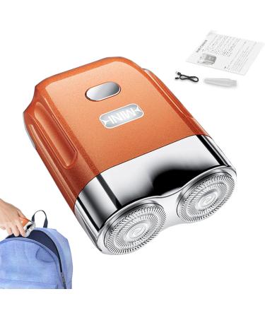 Electric Beard Trimmer Portable Electric Shaver for Men | USB Rechargeable Quiet Automatic Beard Grooming Trimmer for Camping Business Trip Journey Orange - Buy Online on GoSupps.com