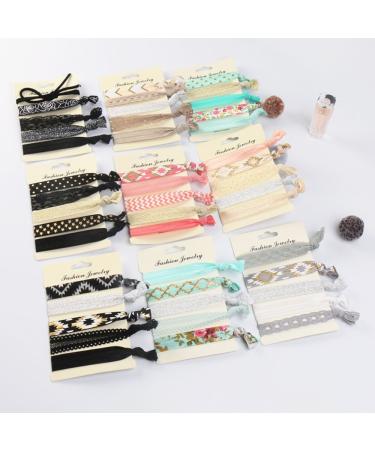 Beauty Wig World 9 Pack Elastic Ribbon Hair Ties Set 45 Pcs No Crease Ponytail Holder Hair Bands Hair Supplies Colorful Bracelet for Girl and Women Hair Accessories 45pcs - Buy Online on GoSupps.com