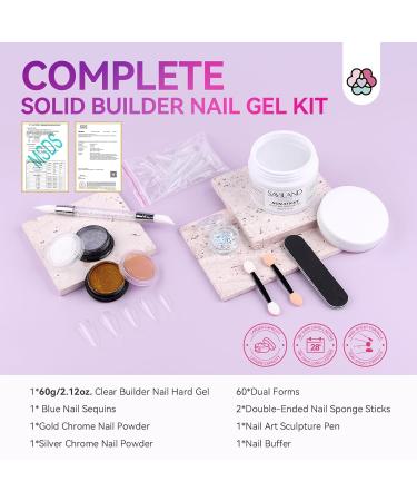 Saviland Solid Builder Nail Gel - 60g 3D Sculpting Gel for Nail Art | Non-Sticky Nail Extension & Carving Gel | DIY & Salon Use with Sequins & Chrome Powder - Buy Online on GoSupps.com