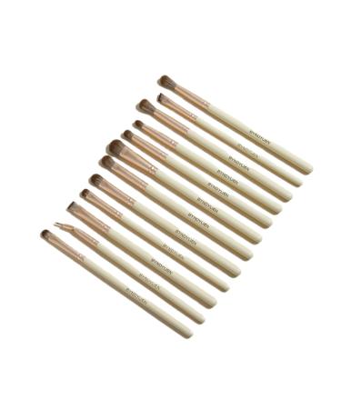 Eyeshadow Brush Set Concealer Eyeliner and Eyebrow Brush 12-Pieces Eye Makeup Brushes with Soft Synthetic Fiber and Wood Handle