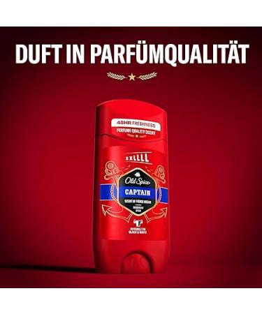 Old Spice Captain Deodorant Stick for Men, 85 ml, 48H Fresh, Long-Lasting Fragrance in Perfume Quality, 0% Aluminium Salts, No Stains on Black and White, Made from 50% Recycled Plastic - Buy Online on GoSupps.com