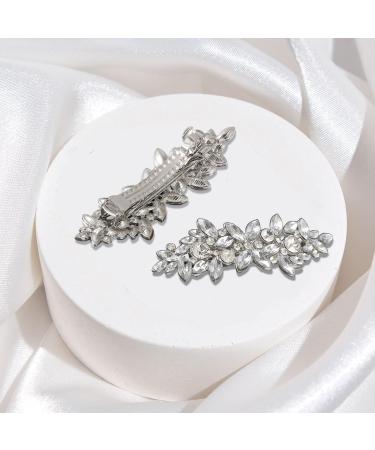 2Psc Diamante Hair Clips for Women Prom Hair Clips Diamante Hair Accessories Crystal Hair Clip for Wedding Guest Rhinestone Barrette Elegant Hairpins Accessories for Bridal (Silver&Gold) - Buy Online on GoSupps.com