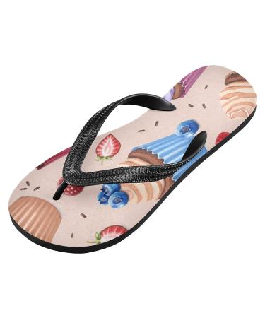 Buy Mnsruu Strawberry Fruit Cake Flip Flops | XXL Comfortable Home Hotel Spa & Travel Footwear for Men & Women - Buy Online on GoSupps.com