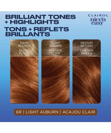 Clairol Nice'n Easy Permanent Hair Dye 6R Light Auburn Hair Color 1 Count - Buy Online on GoSupps.com