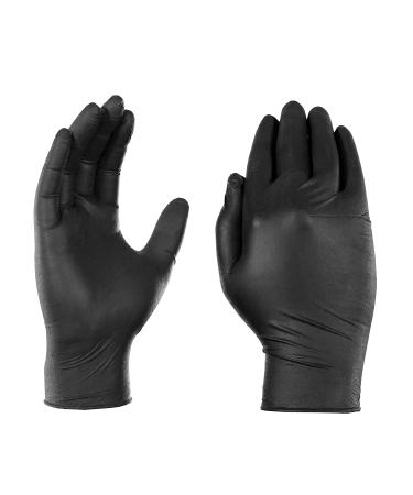 Black Nitrile Gloves - Box of 100 Large Disposable Latex-Free Gloves - 3mil Exam Grade for Cooking - Pack of 100 - Buy Online on GoSupps.com