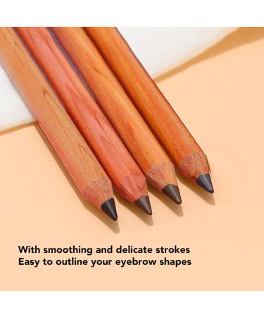 Eyebrow Pencil DoubleSided Waterproof 4 Pieces LongLasting Eyebrow Makeup Pencil Moderate Hardness Spiral Brush Head Beech Pen Handle for Daily Travel (Coffee) - Buy Online on GoSupps.com