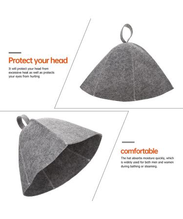 3-Piece Sauna Hut Felt Caps for Men & Women - Gray Sauna Hat & Shower Cap Set - Buy Online on GoSupps.com