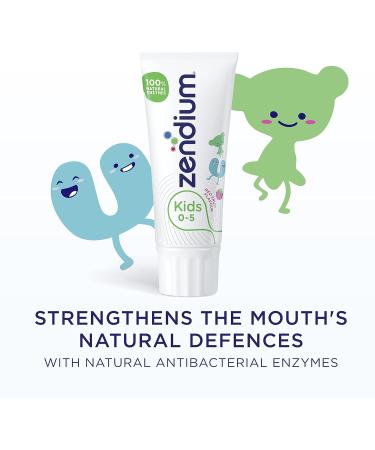 Zendium Kids Toothpaste 50ml - Natural Antibacterial Enzymes - Milk Teeth Protection (0-5 Years) - SLS Free - Buy Online on GoSupps.com