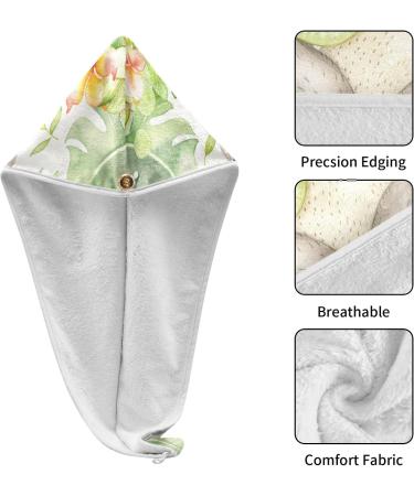 Kiwi Fruit Flower Koala Hair Towel 2 Pack | Super Absorbent Quick Dry Hair Turbans for Women & Girls - Buy Online on GoSupps.com