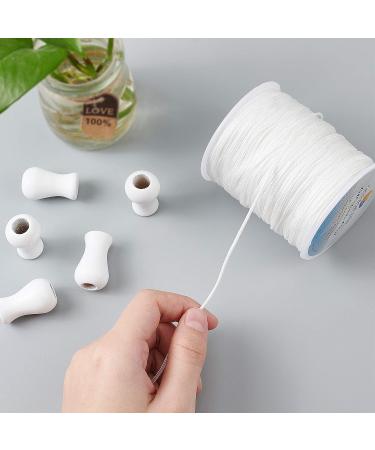 100 Yards 1.5mm White Nylon Braided Lift Shade Cord Roll with Wood Pendant Kit - Window Blinds & Roman Shade Repair - Buy Online on GoSupps.com