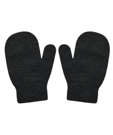 ALLY-MAGIC Toddler Knitted Mittens Magic Stretch Gloves Winter Warm Knitted Soft Baby Mittens Y6-CSLZST Black