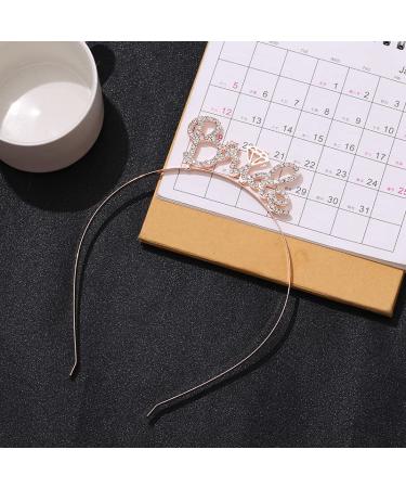 Rose Gold Bride Headband with Rhinestone Tiara | Bachelorette Party Hair Accessories - Buy Online on GoSupps.com