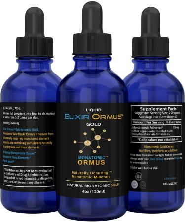 3 Leaf Naturals Elixir ORMUS 4oz Monoatomic Gold Manna Memory Aid Energy Boost Monatomic White Powder Gold Vitality Platinum - Buy Online on GoSupps.com