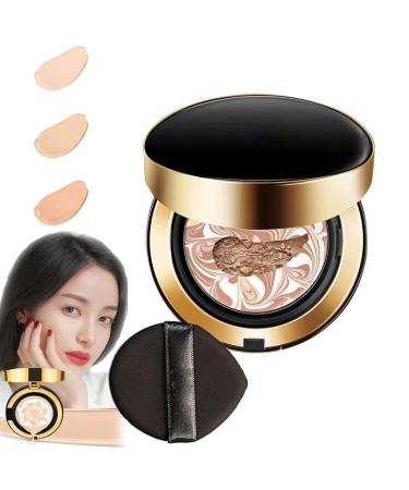 Water Bead Tricolor Latte Concealer Cushion Tri-Color Concealer Cushion Concealer Moisturizing CC Cream Concealer Foundation Brightens & Evens Skin Tone (Natural Color)