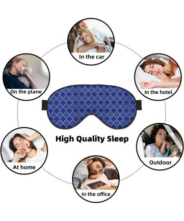 Blue Lantern Shapes Print Sleep Eye Mask - Soft Blindfold with Elastic Strap for Travel & Night Sleeping - Buy Online on GoSupps.com