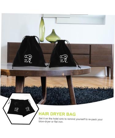 HAPINARY 8 Pcs Storage Bag Hair Dryer Supplies Hair Dryer Storage Pouch Hair Dryer Bag Black Flocking Cloth - Buy Online on GoSupps.com