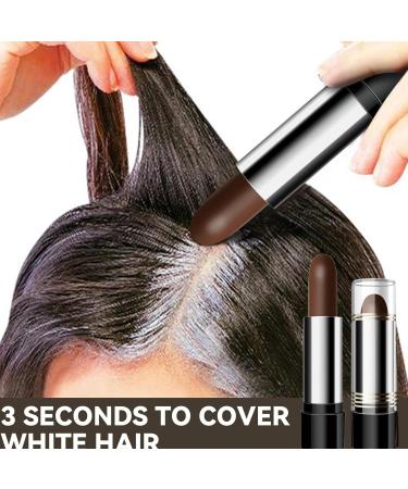  Grgowe 2PC Hair Root Cover-Up Stick Colour Stick Instant Hair Dye Shampoo Quick Dye Waterproof Grey Hair Coverage Natural Colour Dark Brown - Buy Online on GoSupps.com