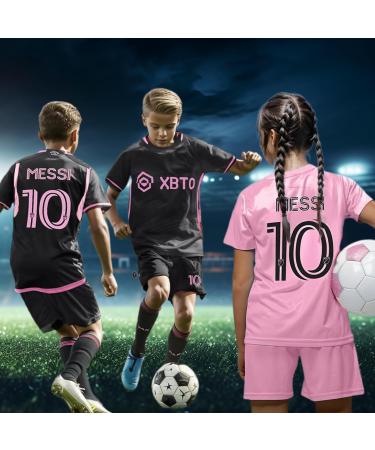 Peifoon No.10 Football Triko Set for Kids/Adults | Breathable & Fast Drying Jersey with T-Shirt Shorts Socks Shin Guards - Pink (116-122) - Buy Online on GoSupps.com