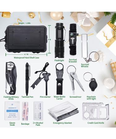Survival Kit for Men - 15 Tools in Camouflage Bag | Cool Gadgets for Hiking & Camping | Perfect Gifts for Dad, Husband, Him | Stocking Stuffers for Families - Buy Online on GoSupps.com