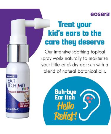 eosera Ear Itch MD for Kids Soothing Ear Drops for Dry Itchy Ears Natural Moisturizing Formula with Vitamin E Relief for Allergies Eczema Dermatitis Safe for Ages 2+ & Hearing Aid Users - Buy Online on GoSupps.com