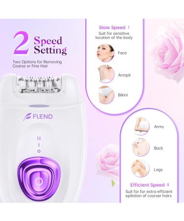 Electrical Epilator for Women - 2 in 1 with LED Light for Armpits Legs & Face - Electric Shaver & Epilator - Buy Online on GoSupps.com