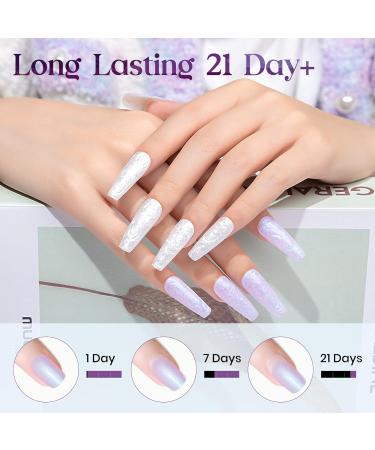 MIZHSE White Pearl Aurora Shell Gel Nail Polish Set - Long Lasting 10ml*2 | For Professional Nail Art, DIY Manicure | UV/LED Lamp Required | BMLWJ245 - Buy Online on GoSupps.com