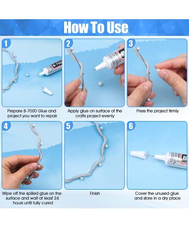 B-7000 Clear Rhinestone & Bead Adhesive 4x15 ml/0.5 oz - Ideal for Jewelry, Crafts, Clothes, Shoes, Cell Phone Repair - Buy Online on GoSupps.com