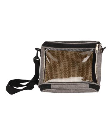ASHATA Bird Travel Bag Bird Carrier Travel Cage Portable Bird Pet Carrier Transparent Breathable Travel Cage Lightweight for Cockatiels Parakeets Small Bird (Grey)