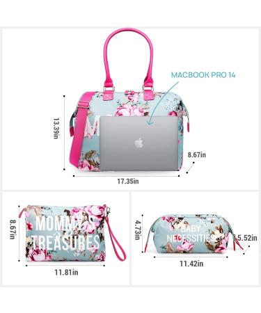 LitBear Hospital Bag for Labor and Delivery - Large Waterproof Mommy Bag - Multifunctional Overnight Bag for Women (Blue Floral) - Buy Online on GoSupps.com