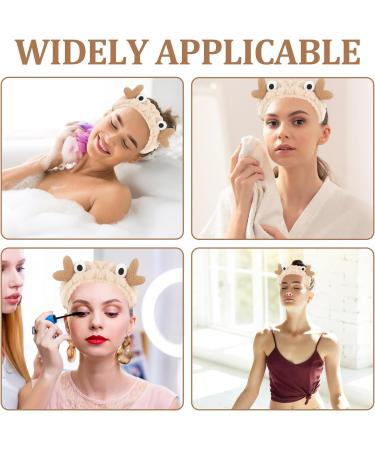 Headband for Washing Face Makeup Hairband Elastic Fluffy Spa Hair Band for Washing Face Soft Coral Fleece Crab Cartoon Creative Head band Women & Girlss' Head Band for Shower Sports - Buy Online on GoSupps.com