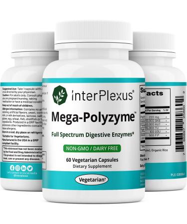InterPlexus Mega-Polyzyme 60 Capsules - Digestive Enzyme Supplement for Optimal Health - Buy Online on GoSupps.com