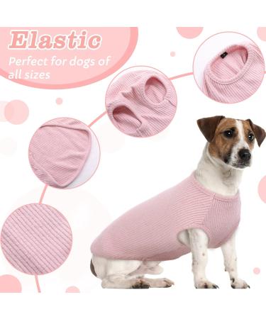 Buy Hjumarayan Thin Washable Dog Sweater for Medium-Sized Dogs - Striped Fleece Shirt for Corgis & Dachshunds - Elastic Fit Stylish Pink (Large) - Buy Online on GoSupps.com