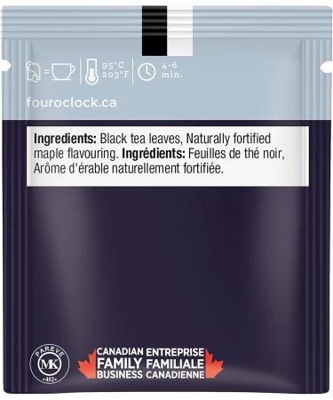 Four O'Clock Black Tea Maple Kosher Gluten-Free 20 Count 40g Maple Black Tea - Buy Online on GoSupps.com