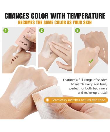  Generisch 2 Pack Color Changing Foundation for Warm Skin SPF15 Full Coverage Poreless Long Lasting Moisturizer with Natural Shine - Buy Online on GoSupps.com