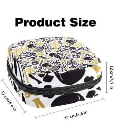 MUOOUM Menstrual Pad Bag | Sanitary Napkin Holder | Tampons Collect Bag | Grunge Skull Skeleton Pattern | Multi-colored - Buy Online on GoSupps.com