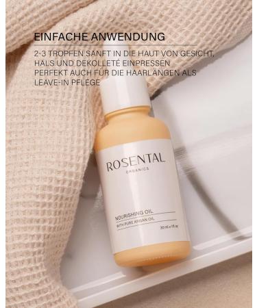 Rosental Organics Nourishing Hair & Skin Oil 30ml | Pure Argan Oil from Morocco | Intensive Moisture & Care for Hair & Skin - Buy Online on GoSupps.com
