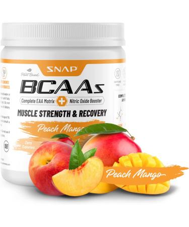 Snap BCAA Powder - Nitric Oxide Booster for Pre/Post Workout, Muscle Strength & Recovery - Peach Mango Flavor (30 Servings) - Buy Online on GoSupps.com