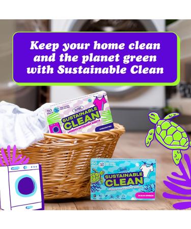 Eco-Friendly Laundry Detergent Sheets - 50 Sheets Up to 100 Loads Liquidless & Sustainable Ocean Breeze - Made in Sweden - Buy Online on GoSupps.com