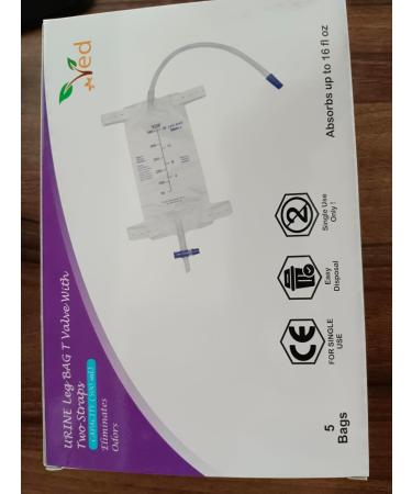 Buy Ved Urine PVC Leg Bag (500 ml Pack of 5) - T Valve Two Straps Natural Leg-Shape Design | International Shipping Available - Buy Online on GoSupps.com