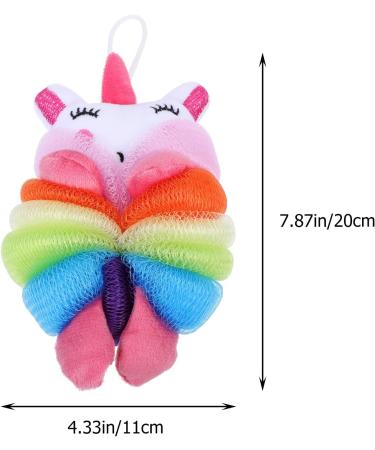 Angoily Unicorn Bath Ball & Kid Body Wash Sponges - Toddler Shower Loofah Pink Tub Scrubber & Hair Ring | International Shipping Available - Buy Online on GoSupps.com