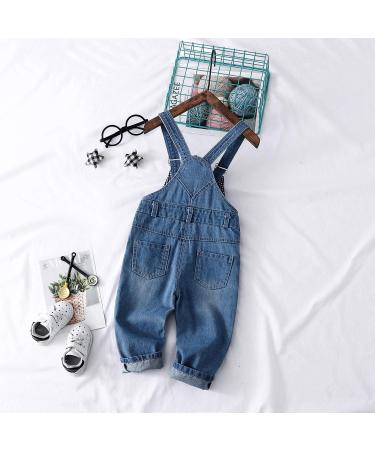 KidsCool Space Baby Boy Girl Jean Overalls Toddler Ripped Denim Workwear 6-12 Months Blue - Buy Online on GoSupps.com
