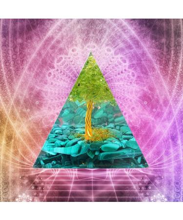 Orgone Turquoise Pyramid for Protection & Balancing Positive Energy with Clear Quartz Crystal Point - Chakra Healing & Meditation Tool - Buy Online on GoSupps.com