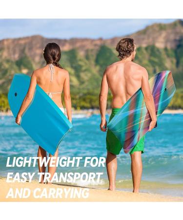 RAYWER 33-INCH Body Board with EPS Core & HDPE Slick Bottom - Ideal for Kids and Adults - Rainbow Design - Includes Leash and Adjustable Wrist Rope - Buy Online on GoSupps.com